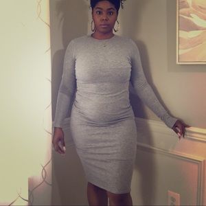 Long sleeve gray dress